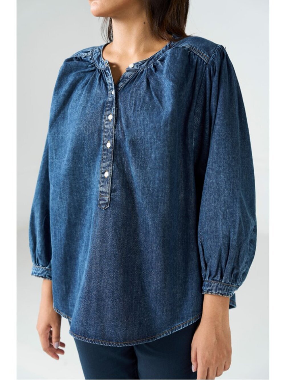 Habitual Denim High Low Oversized Shirt
